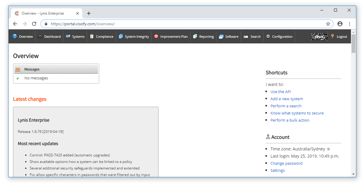 Lynis Overview tab
