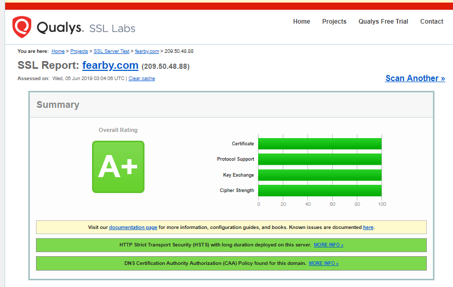 https://dev.ssllabs.com/ scan of my site