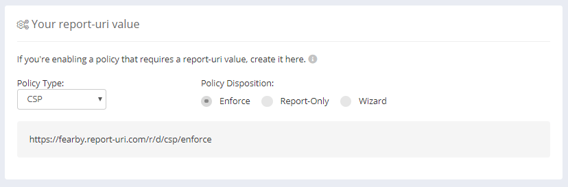 Screenshot of https://report-uri.com/account/setup/