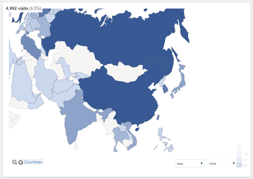 Analytics map of Asia