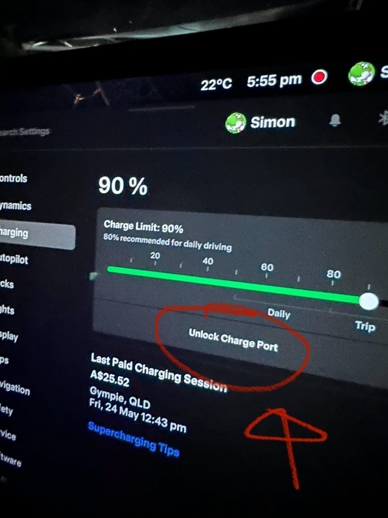 Unlock Charge Port