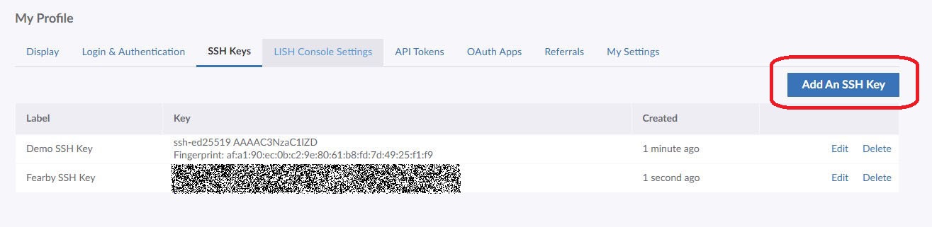 add ssh key