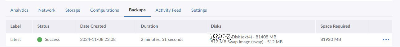 backup ended