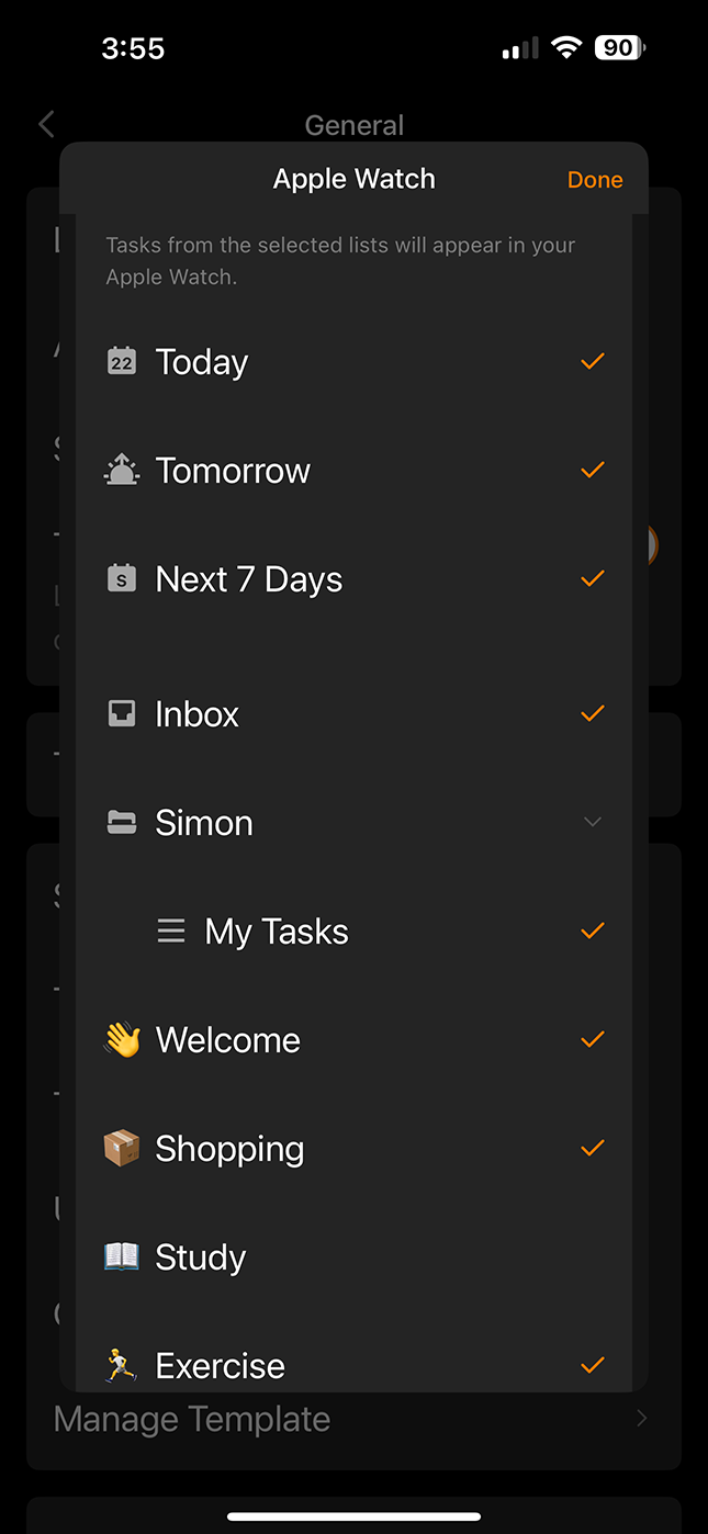 I selected what lists to sync to the Phone
