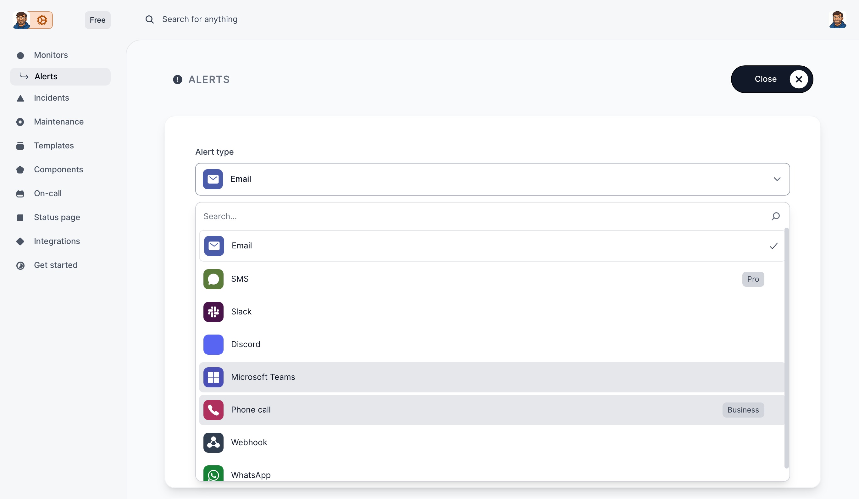 InStatus - Configure Alerts