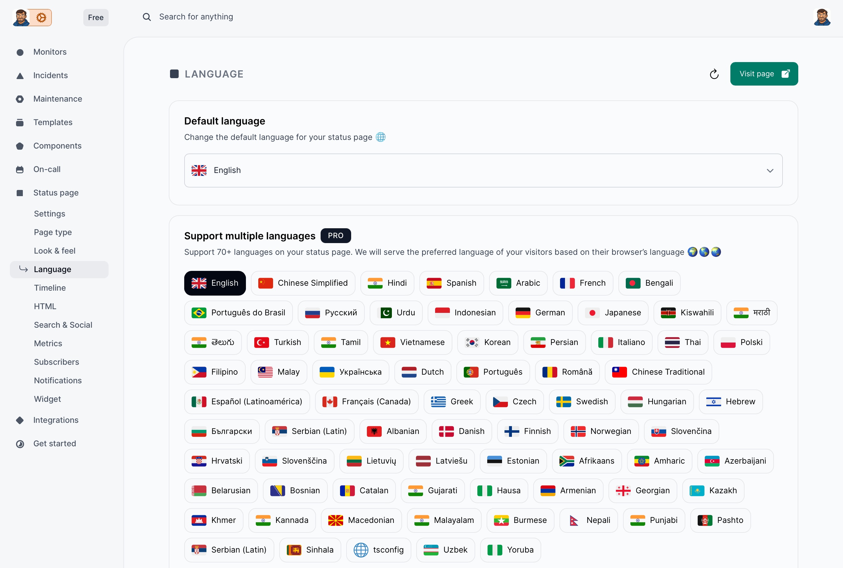InStatus - Language