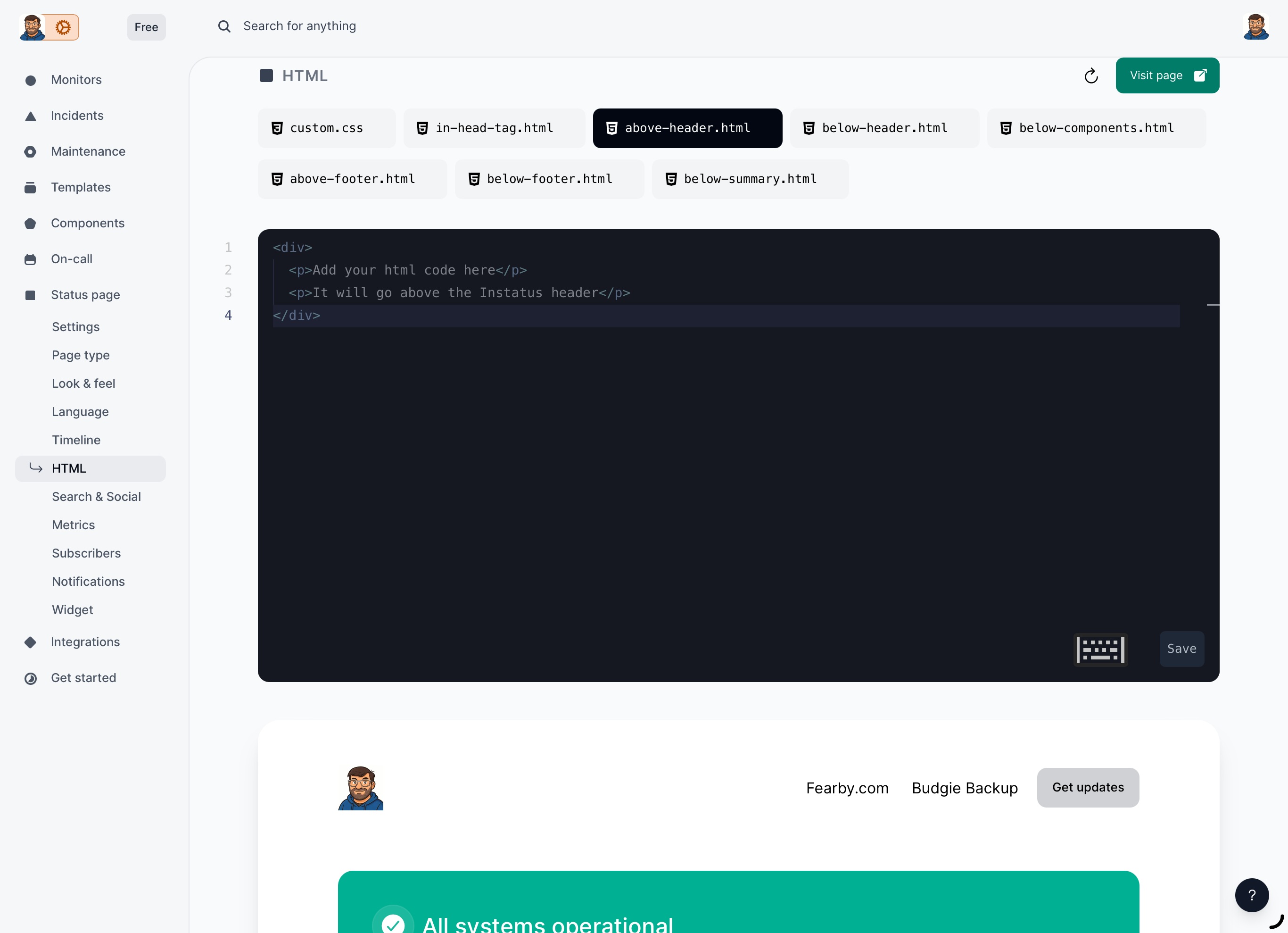 InStatus - html