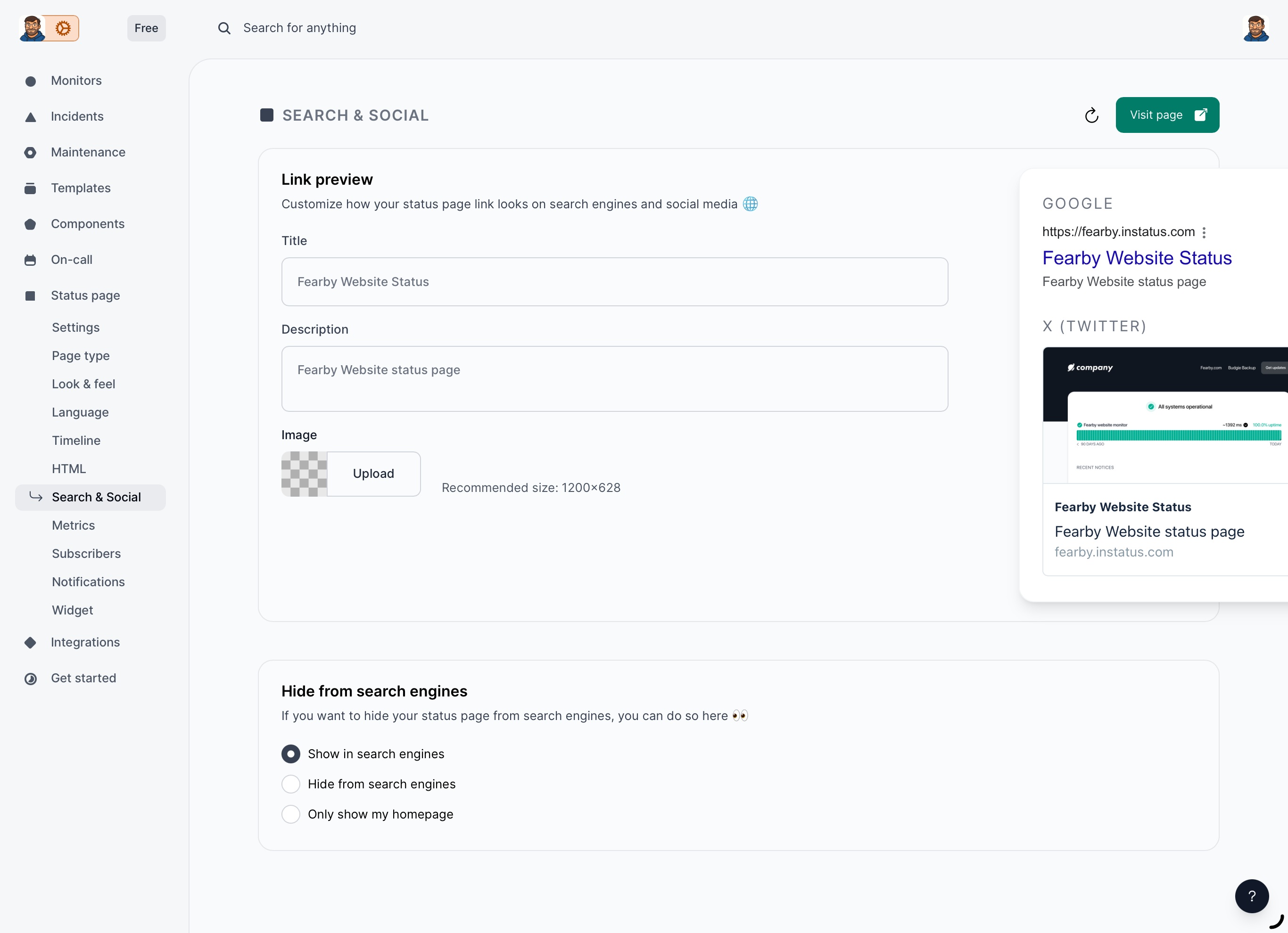 InStatus - Social cards