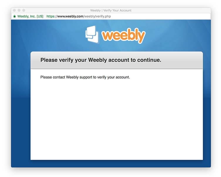 Verify Weebly
