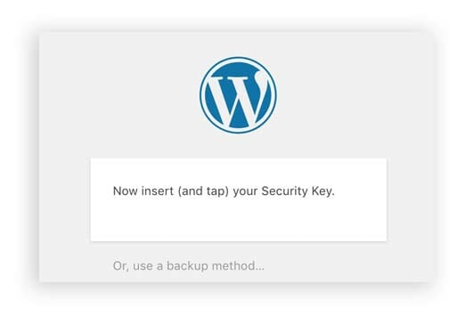 Wordpress Enter Security Key