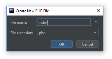 Naming a file index.php