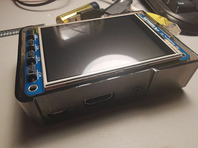 Photo showing the LCD screen in the case.