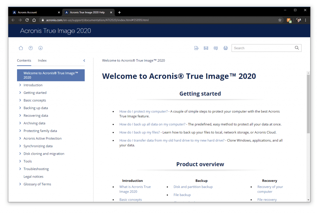 Welcome to Acronis page