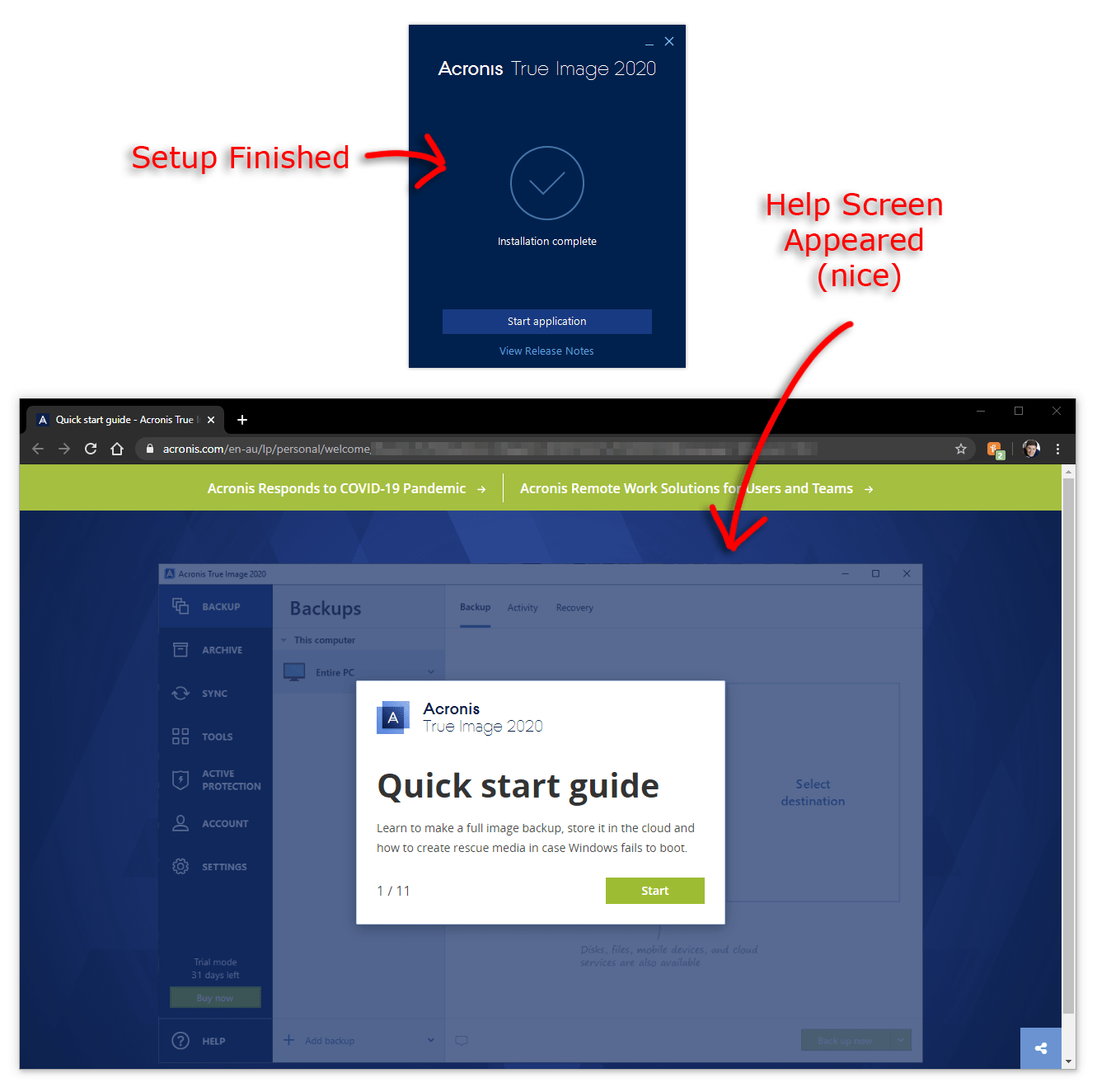 how to use acronis true image 2020 7070