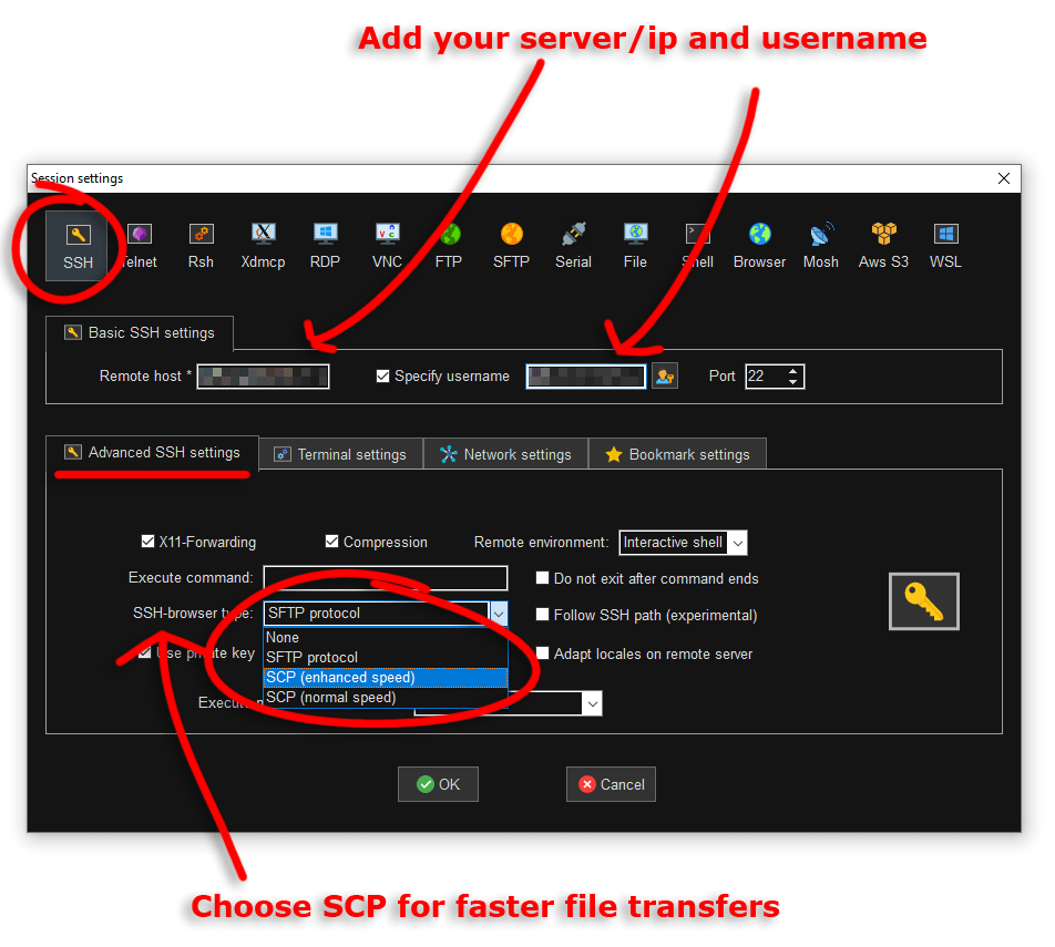 add server with options