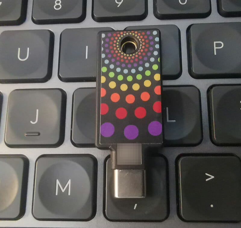 YubiKey with Cover on