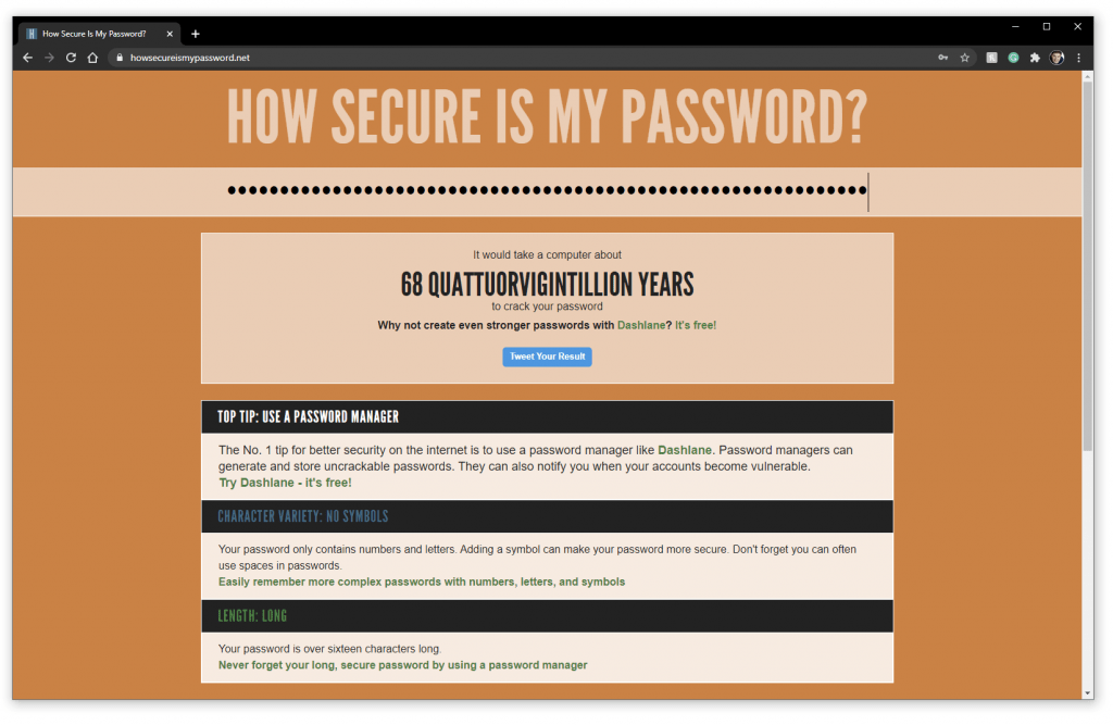 68 quattuorvigintillion years to gues my password