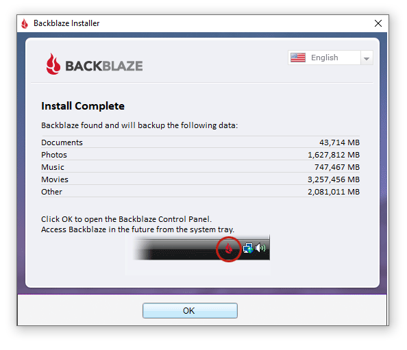 BackBlaze backup summary