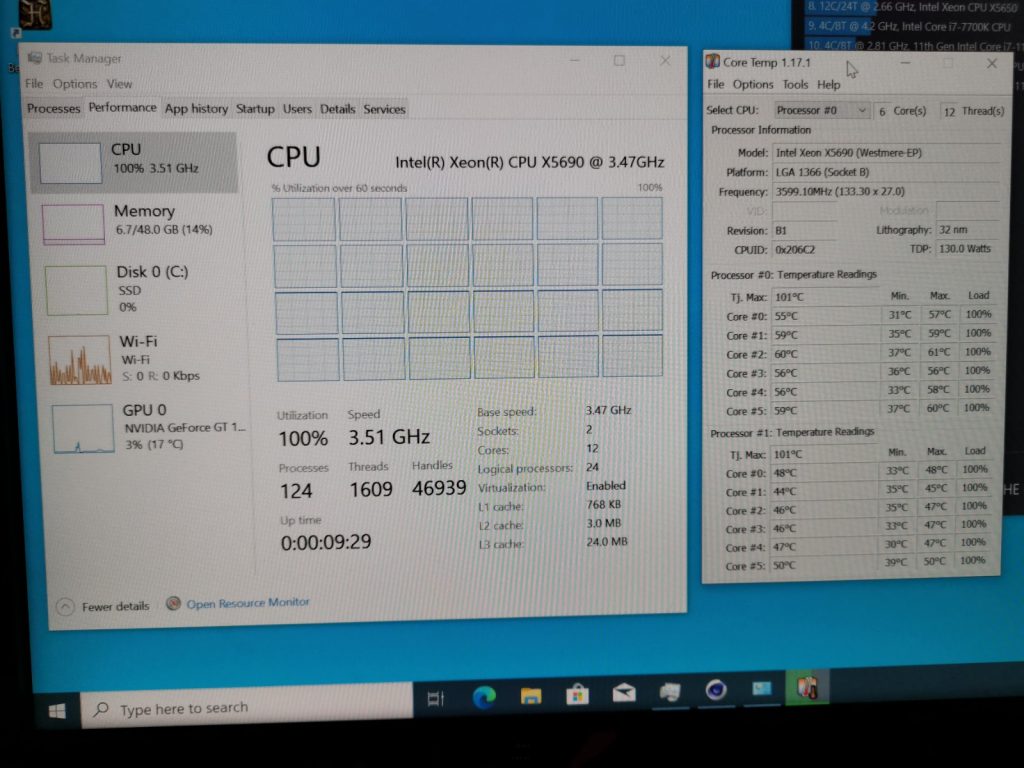Cinebench R23 stressing every core.
