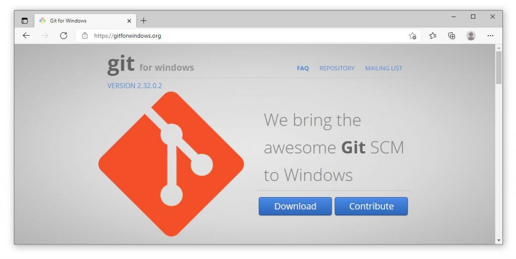 Git for Windows Webpage