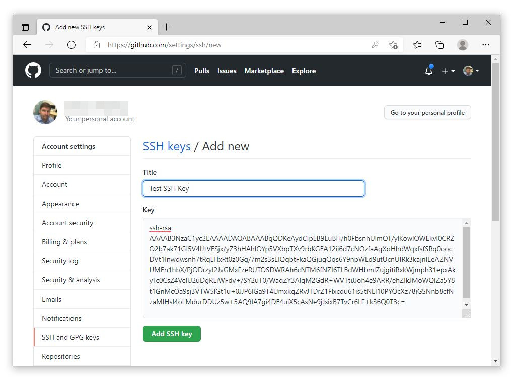 Pased Public SSH Key