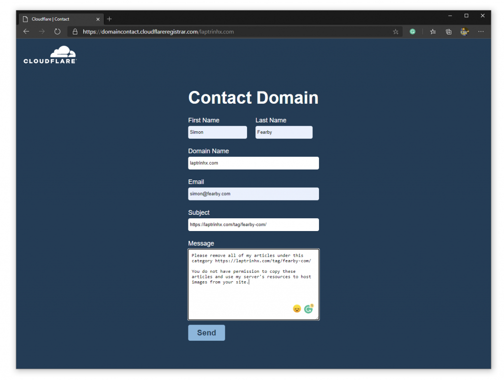 Cloudflare Contact Form
