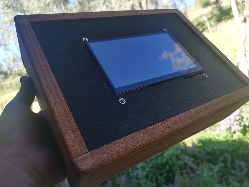Wooden box with the screen in it