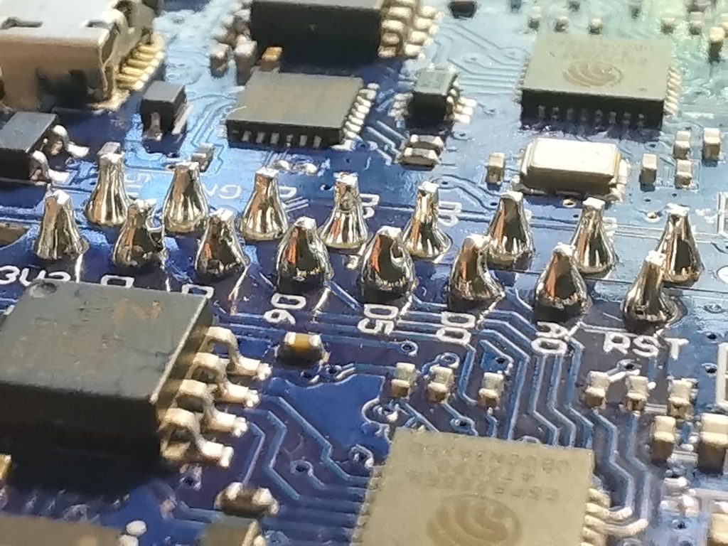 Close up of soldered joints