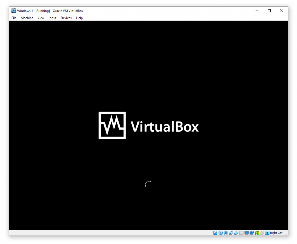 Virtual Box UEFI Boot screen