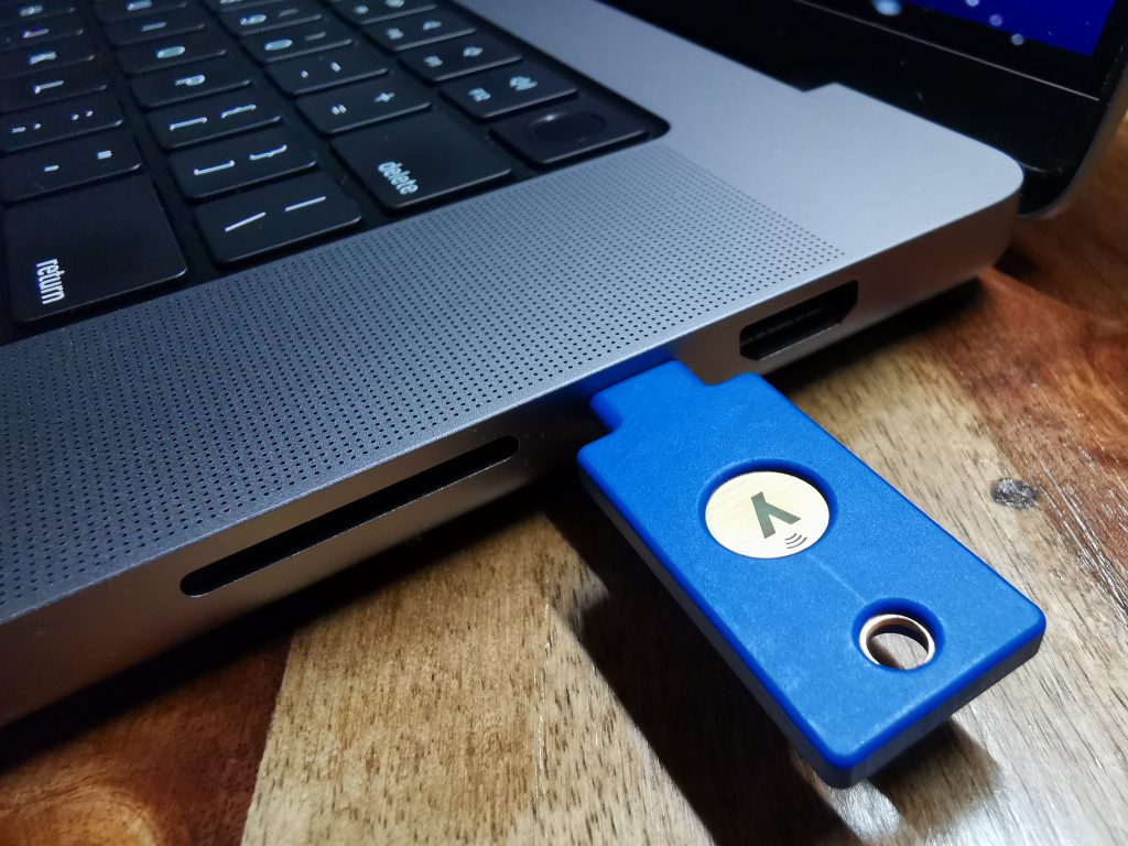YubiKey Plugged into a UBS-C Port